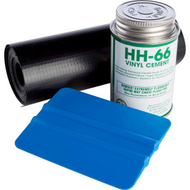 Repair Kit With Squeegee, Vinyl Black Cement, 12'Lx3"W Roll