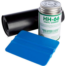 Repair Kit With Squeegee, Vinyl Gray Cement, 12'Lx3"W Roll