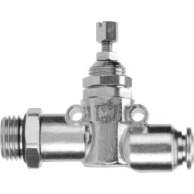 Inline Needle Valve, 3/8" Male NPTF x 3/8" Tube, Nickel Plated Brass