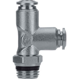 Swivel Run Tee, 3/8" Tube x 1/4" Swift-Fit Univ. Thread, Metallic Collet
