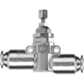 Inline Flow Control, 1/4" Tube, Nickel Plated Brass