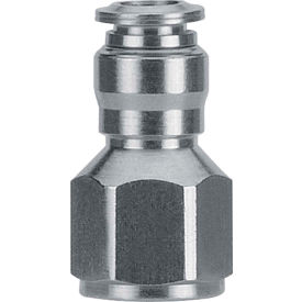 Straight Female, 3/8" Tube x 3/8" NPTF Female Thread, Metallic Collet