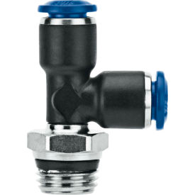 Swivel Run Tee, 3/8" Tube x 1/4" Swift-Fit Univ. Thread, Composite Body