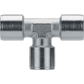 Female Tee, 3/8" NPTF, Nickel Plated Brass
