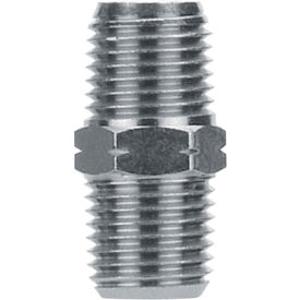 Hex Pipe Nipple, 3/8" NPTF, Nickel Plated Brass