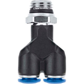 Male Y, 6mm Tube x 1/4" Swift-Fit Universal Thread, Composite Body