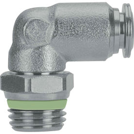 Swivel Male Elbow, 10mm Tube x 1/4" BSPP Thread, Stainless Steel