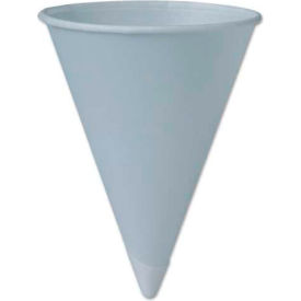 Bare Treated Paper Cone Water Cups, 6 oz, White, 200/Sleeve, 25 Sleeves/Carton