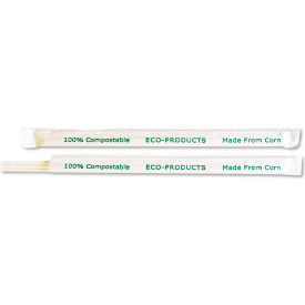 PLA Straws, 7 3/4", Corn Plastic, Translucent, 9600/Carton