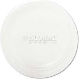 Laminated Foam Plate, 9" Diameter, White, 125 Plates/Pack