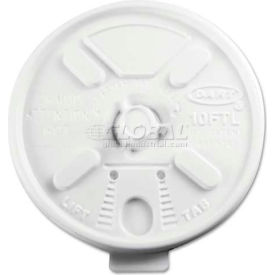 Plastic Hot Cup Lids, Fits 10-oz. Cups, White, 100/Bag