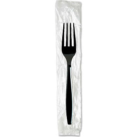 Individually Wrapped Forks, Plastic, Black, 1000/Carton
