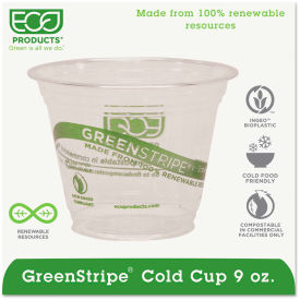 GreenStripe Renewable Resource Cold Drink Cups, 9 oz., Translucent, 1000/Ctn