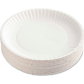 Paper Plates, 9" Diameter, White, 1200 Plates/Carton