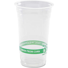 GreenStripe PLA Cold Cups, 24 Oz., Translucent