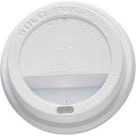 Traveler Drink-Thru Lids, For 10 oz Cups, WH, 100/Sleeve, 10 Sleeves/Carton