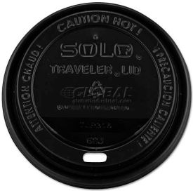 Traveler Drink-Thru Lids, 10-24 Oz. Cups, Black
