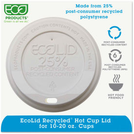 Eco-Lid 25% Recycled Content Hot Cup Lid, Fits 10-20 oz Cups, 1000/Carton