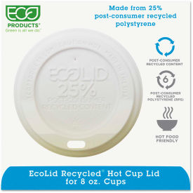 Eco-Lid 25% Recycled Content Hot Cup Lid, Fits 8 oz Cups, 1000/Carton