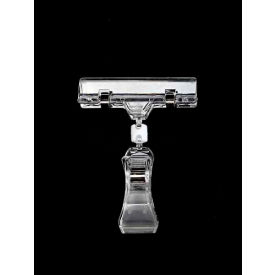 Acrylic Transparent Clip-On Sign Holder With Spring Loaded, 4" Long