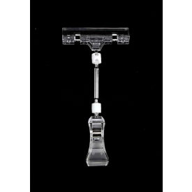 Acrylic Transparent Clip-On Sign Holder With Spring Loaded - 6-1/4" Long