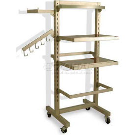 Slotted Double Displayer With Casters, Satin Nickle