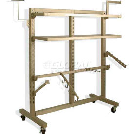 Slotted Triple Displayer With Casters, Satin Nickle