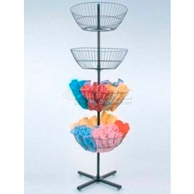 Economy Wire Spinning Display, 4 Baskets, Black