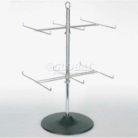 Economy Wire Display, 2 Tier Spinner, Chrome/Black