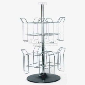 Wire Countertop Magazine Spinner, 2 Tier, Chrome/Black