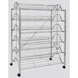 Folding Shoe Rack For Easy Storage, Chrome, 12 Shelves