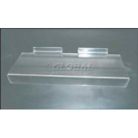 Acrylic Clear Shoe Shelf For Slatwall Panel, 4" x 10" With 1" Channel For Signage