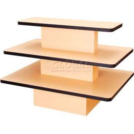 Rectangular Table, 3 Tier, Maple With Black Edge