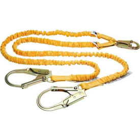 C451200 SoftCoil Twinleg Lanyard, 6'L, Snaphooks With Rebar Hooks