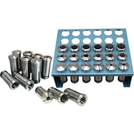 5-C Collet Set, 35-Piece, 1/6" - 1-1/8" By 1/32" Increments W/ Metal Rack