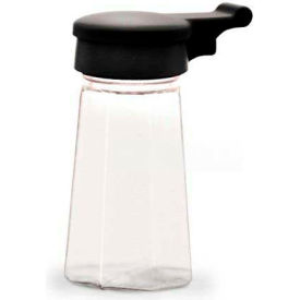 Salt & Pepper Shaker, Polycarbonate, Black, Flip Top, 2 Oz.