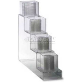 Acrylic Vertical Step Design Lid Holders, 4 Column, Countertop