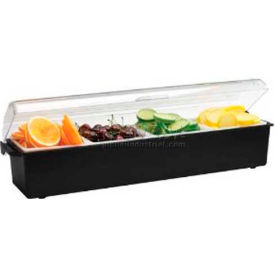 Plastic Condiment Dispenser With Lid, Black, Quart Insert Size