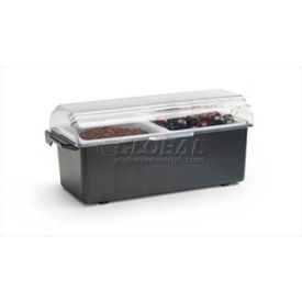 Plastic Condiment Dispenser W/ Standard Lid, Black, Quart Insert Size
