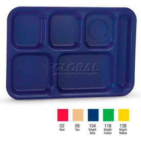 Polypropylene School Compartment Trays, Right Hand Tray, Bright Blue