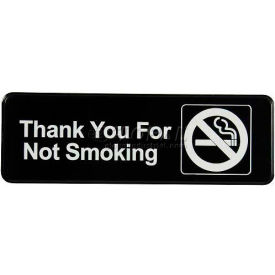 Thank You For Not Smoking Sign, 3" X 9"