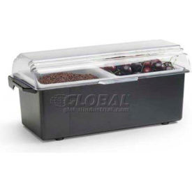 Plastic Condiment Dispenser W/ Standard Lid, Brown, Quart Insert Size