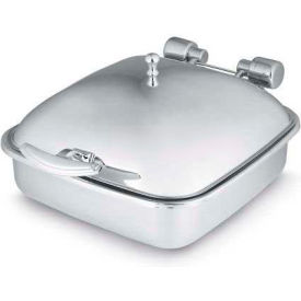 Square 6 Quart Induction Chafer with Stainless Steel Food Pan Solid Top