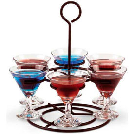 Circular Wire Flight Caddy, Holds 6 Glasses, 9" X 11"