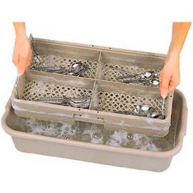 4 Compartment Rack Soak System, Beige, 24-1/2" X 13-3/8" X 5-1/4"