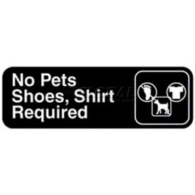 No Pets/Shoes Shirt Required Sign, 4523, 3" X 9"