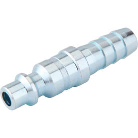 Industrial Barbed Plug With Clamp, 1/4" x 3/8", Zinc