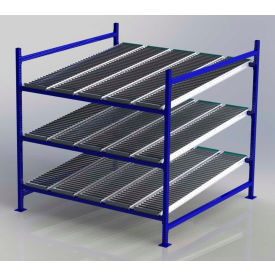 Flow Cell Heavy Duty Gravity Rack with wheelbed Starter, 3 Level, 72"W x 72"D x 72"H