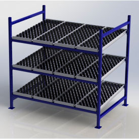 Flow Cell Heavy Duty Gravity Rack with wheelbed Starter, 3 Level, 72"W x 48"D x 72"H