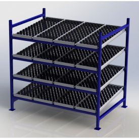 Flow Cell Heavy Duty Gravity Rack w/ wheelbed Starter,4 Level, 72"W x 48"D x 72"H